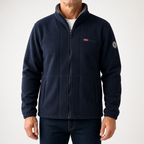 Percival | Mens Fleece Jacket Zip Up Warm Winter Casual Jacket, Navy Blue