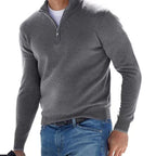 Peregrine | Mens Long Sleeve Zip Wool Casual Polo Shirt - Grey