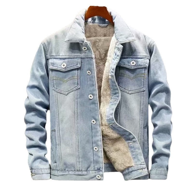 Philip | Mens Denim Jacket Fleece Lined Warm Winter Trucker Jean Coat