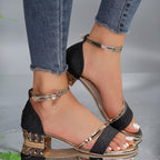 Piper | Womens Rhinestone Low Block Heel Strappy Party Sandals