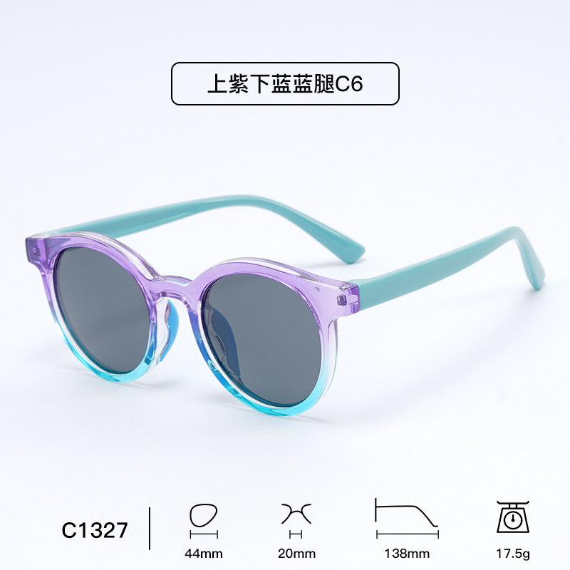 Pippa | Kids Polarised Round Flexible Sunglasses - Purple Blue Fade