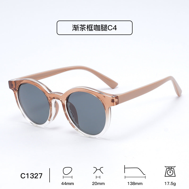 Pippa | Kids Polarised Round Flexible Sunglasses - Tea Gradient / Coffee Arms