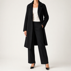 Pippa | Womens Cardigan Knitted Longline Open Front Sweater, Black