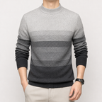 Preston | Mens Knitted Wool Thick Round Neck Warm Jumper, Grey
