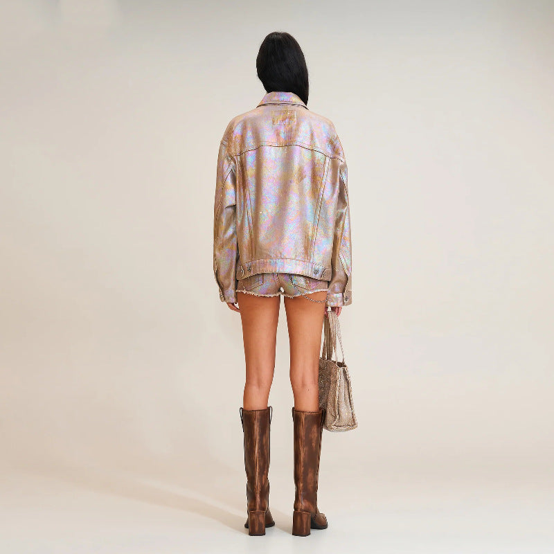 Primrose | Womens Embellished Oversized Denim Jacket