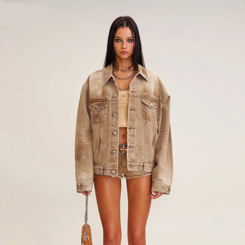 Primrose | Womens Embellished Oversized Denim Jacket