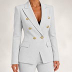 Priscilla | Womens Blazer Jacket Slim Fit Casual Padded Outerwear, Grey