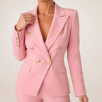 Priscilla | Womens Blazer Jacket Slim Fit Casual Padded Outerwear, Pink