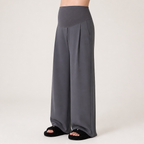 Priya | Womens Maternity Wide Leg Work Support Trousers, Grey