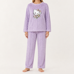 Priya | Womens Fleece Pyjamas Warm Winter Loungewear Set, Purple 2