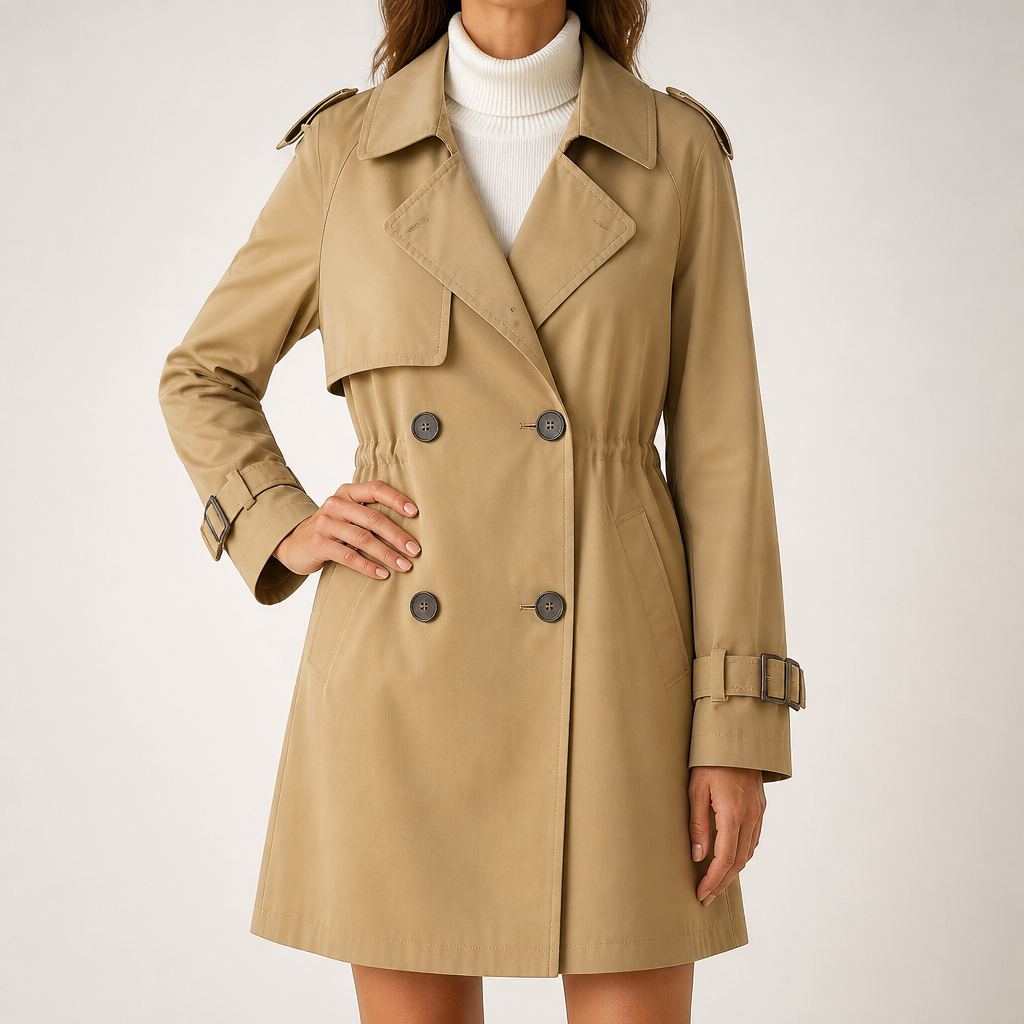 Rachel | Womens Lightweight Short Casual Outdoor Windbreaker Jacket, Khaki