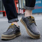 Ralph | Mens Casual Leather Lace Up Walking Sneakers Shoes
