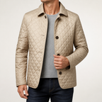 Ramsey | Mens Padded Warm Slim Fit Lapel Winter Jacket, Khaki