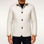 Ramsey | Mens Padded Warm Slim Fit Lapel Winter Jacket, Rice White