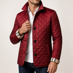 Ramsey | Mens Padded Warm Slim Fit Lapel Winter Jacket, Wine Red