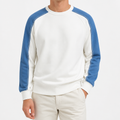 Randolph | Mens Round Neck Knit Sweater Loose Pullover Base Layer, White