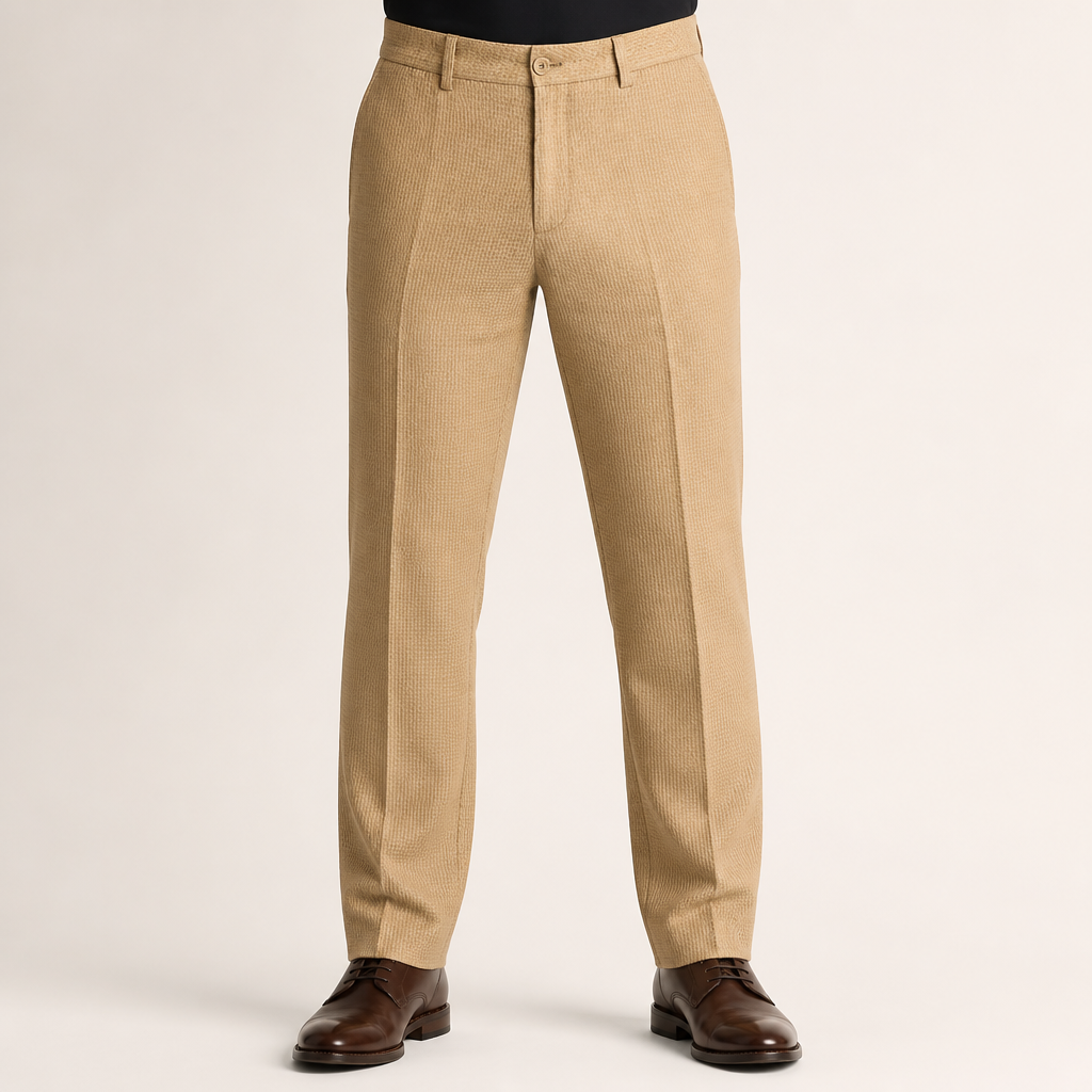Ray | Mens Dress Slim Fit Tapered Business Formal Pants, Khaki