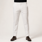 Ray | Mens Dress Slim Fit Tapered Business Formal Pants, White