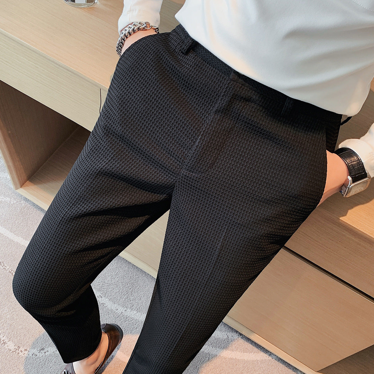 Ray | Mens Dress Slim Fit Tapered Business Formal Pants