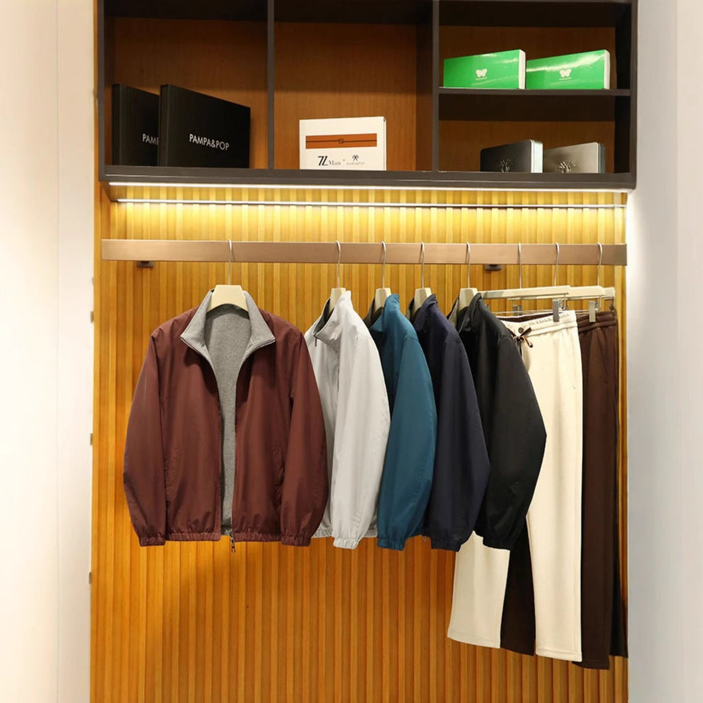 Raymond | Mens Bomber Jacket Reversible Windproof Stand Collar Fall Coat