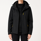 Reagan | Womens Waterproof Windproof Hooded 3-in-1 Jacket, Black