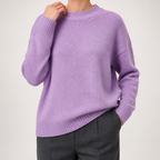 Reba | Womens Turtleneck Knit Long Sleeve Sweater, Purple