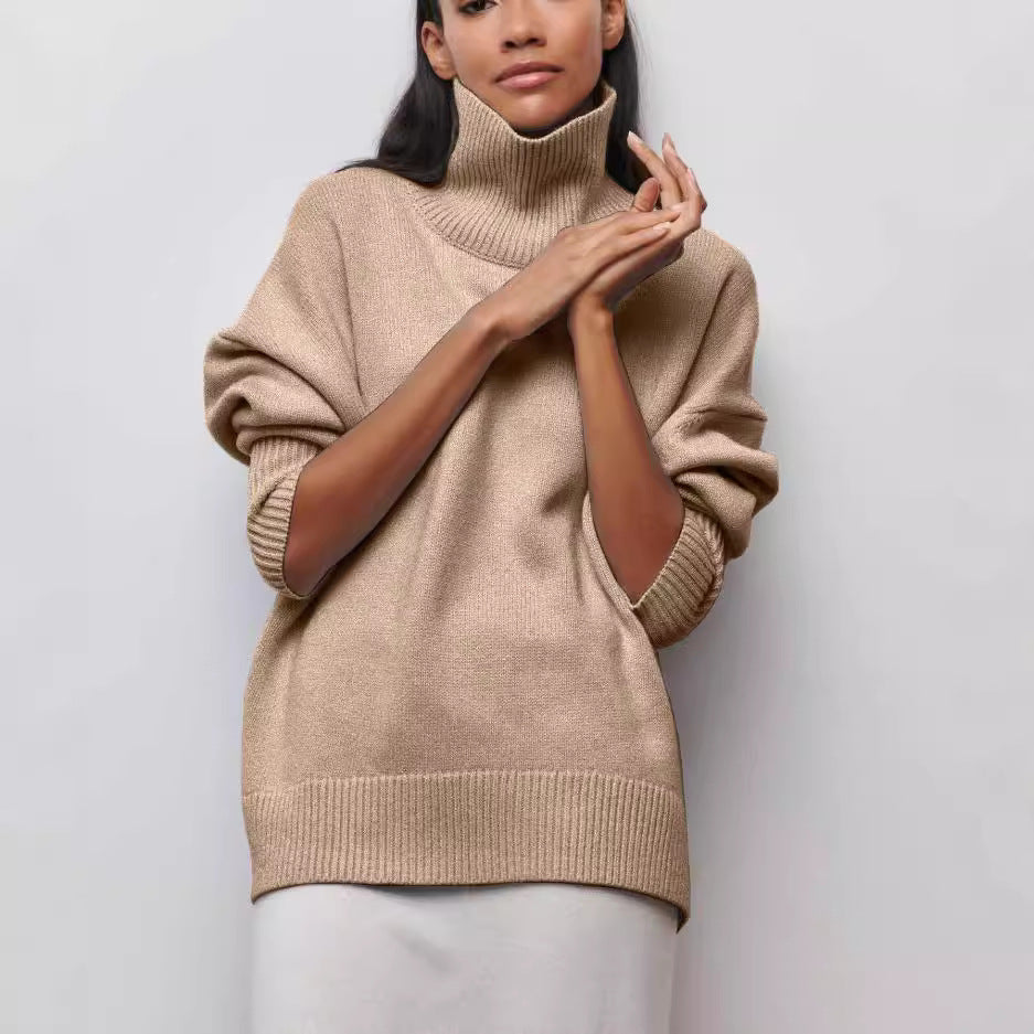 Reba | Womens Turtleneck Knit Long Sleeve Sweater