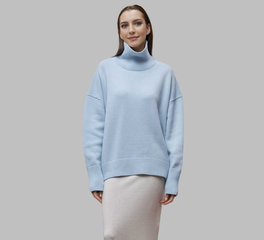 Reba | Womens Turtleneck Knit Long Sleeve Sweater