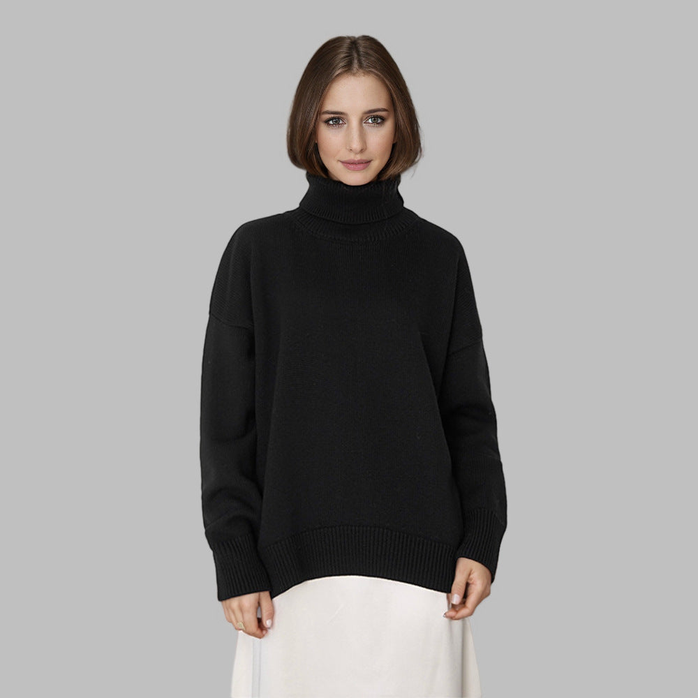 Reba | Womens Turtleneck Knit Long Sleeve Sweater