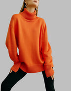Reba | Womens Turtleneck Knit Long Sleeve Sweater