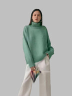 Reba | Womens Turtleneck Knit Long Sleeve Sweater