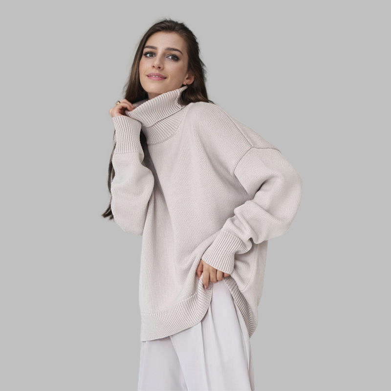 Reba | Womens Turtleneck Knit Long Sleeve Sweater