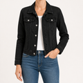 Rebecca | Womens Cropped Denim Jacket, Black