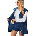 Reese | Womens Vintage Sleeveless Denim Vest