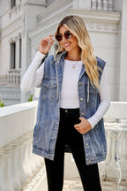Reese | Womens Vintage Sleeveless Denim Vest
