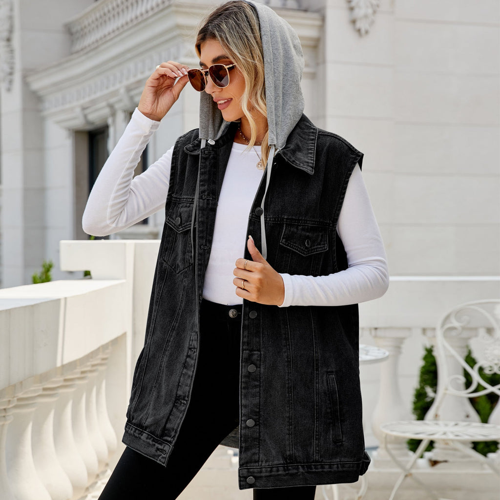 Reese | Womens Vintage Sleeveless Denim Vest