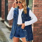Reese | Womens Vintage Sleeveless Denim Vest