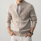 Reginald | Mens Jacquard Knit Cardigan Heavyweight Thick Jumper Jacket - 4