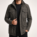 Reid | Mens M65 Multi Pocket Field Utility Jacket, Black