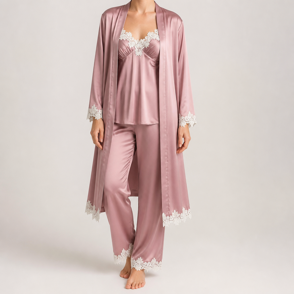 Remi | Womens Cami Two Piece Sleepwear Pajama Set, Dusty Pink