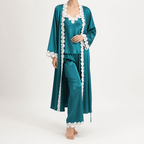 Remi | Womens Cami Two Piece Sleepwear Pajama Set, Peacock Green