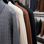 Remy | Mens Heavyweight Jacquard Knit Cardigan Sweater Thick Warm Jacket