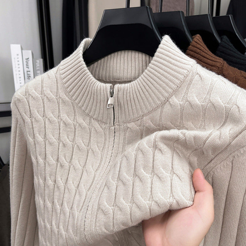 Remy | Mens Heavyweight Jacquard Knit Cardigan Sweater Thick Warm Jacket