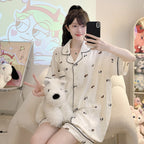 Rena | Womens Cotton Three Piece Loungewear Pajama Set