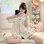 Rena | Womens Cotton Three Piece Loungewear Pajama Set