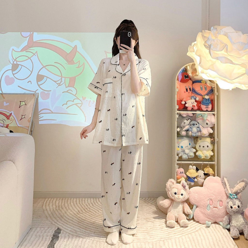 Rena | Womens Cotton Three Piece Loungewear Pajama Set