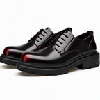 Quentin | Mens Chelsea Boots Fleece Lined Ankle Platform Winter Boots Red 3 packshot