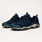 Delphine | Womens Leather Non Slip Breathable Walking Hiking Shoes, Navy Blue