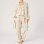 Rosalind | Womens Long Sleeve Button Up Cotton Pyjama Set Loungewear, Pastel