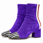 Fenella | Womens Knee High Suede Heeled Winter Long Boots Purple packshot